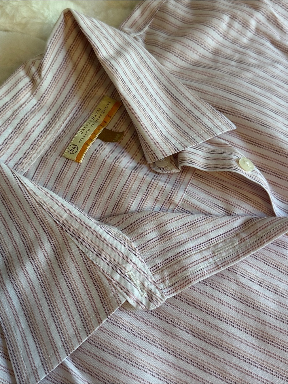 Pink and White Striped Button Down Shirt